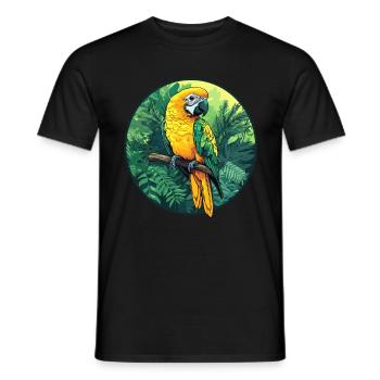 Perroquet dans la jungle - T-shirt homme - noir - Devant - AI Model Male 178 light (178cm)