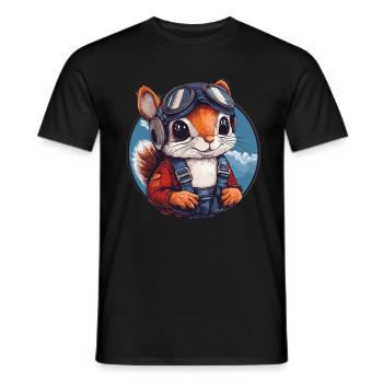 Flying squirrel with glasses - Men's T-Shirt - black - Front - AI Model Male 178 light (178cm)