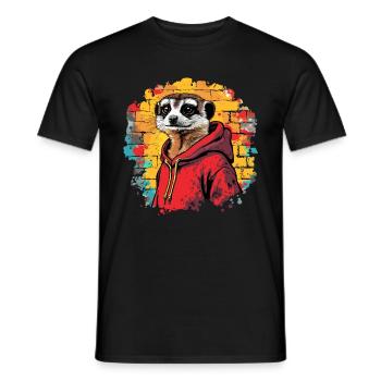 Suricate frais - T-shirt homme - noir - Devant - AI Model Male 178 light (178cm)