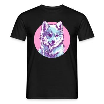 Arktischer Wolf in Rosa - Männer T-Shirt - Schwarz - Vorne - AI Model Male 178 light (178cm)