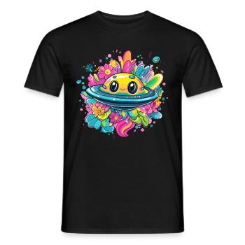 Sweet UFO Adventure - Men's T-Shirt - black - Front - AI Model Male 178 light (178cm)