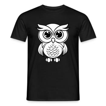 Contour de hibou mignon - T-shirt homme - noir - Devant - AI Model Male 178 light (178cm)