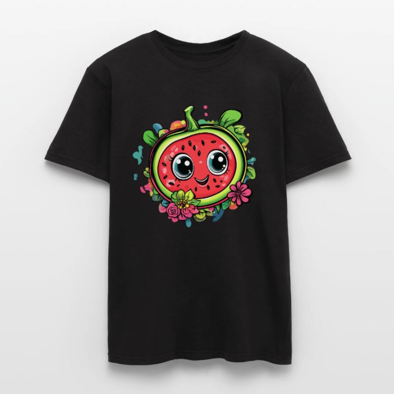 Pastèque avec couronne de fleurs T-shirt homme