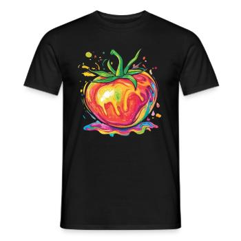 Rainbow Pop Art Tomato - Men's T-Shirt - black - Front - AI Model Male 178 light (178cm)