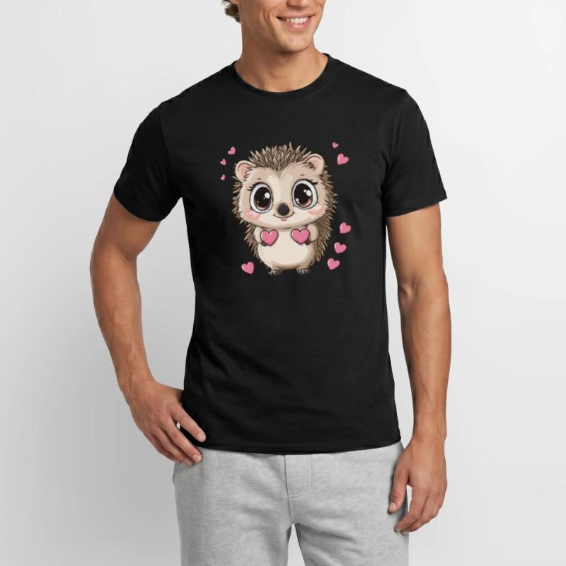 Hérisson avec des cœurs T-shirt homme