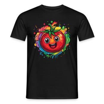 Cheerful tomato colorful - Men's T-Shirt - black - Front - AI Model Male 178 light (178cm)