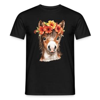 Frange à l’hibiscus - T-shirt homme - noir - Devant - AI Model Male 178 light (178cm)