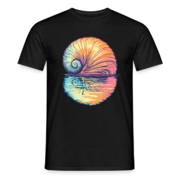 Shell in the sunset - Men's T-Shirt - black - Front - AI Model Male 178 light (178cm)