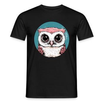 Große Augen Eule - Männer T-Shirt - Schwarz - Vorne - AI Model Male 178 light (178cm)