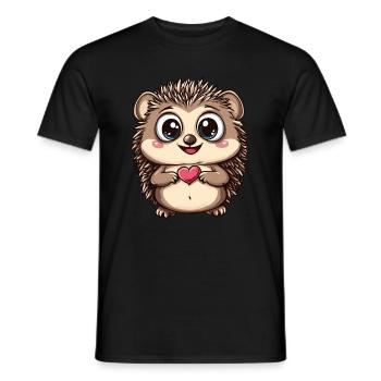Igel mit Herz - Männer T-Shirt - Schwarz - Vorne - AI Model Male 178 light (178cm)