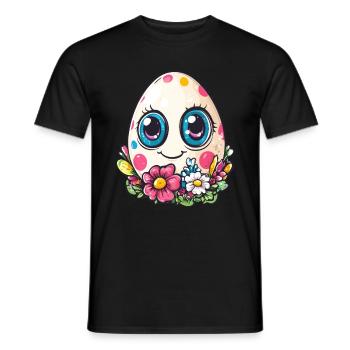 Happy Dots Egg - Men's T-Shirt - black - Front - AI Model Male 178 light (178cm)