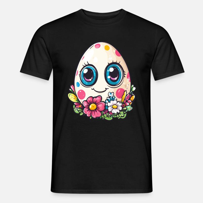 Fröhliches Punkte-Ei - Männer T-Shirt - Schwarz