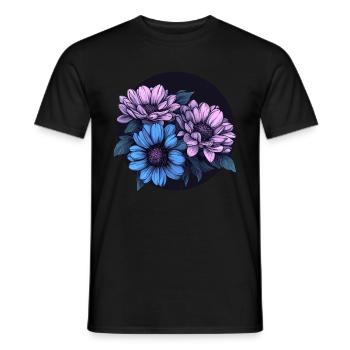 Blumenpracht in der Nacht - Männer T-Shirt - Schwarz - Vorne - AI Model Male 178 light (178cm)