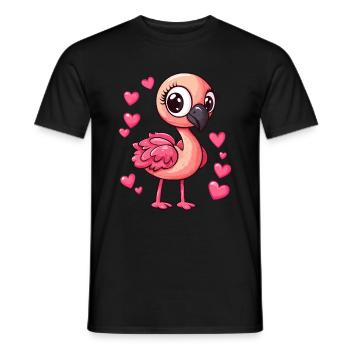 Flamingo mit Herzchen - Männer T-Shirt - Schwarz - Vorne - AI Model Male 178 light (178cm)