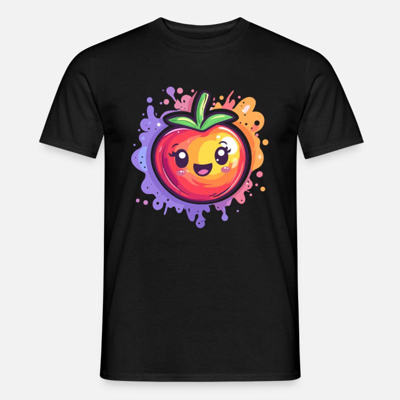 Tomate mit Splash - Männer T-Shirt - Schwarz