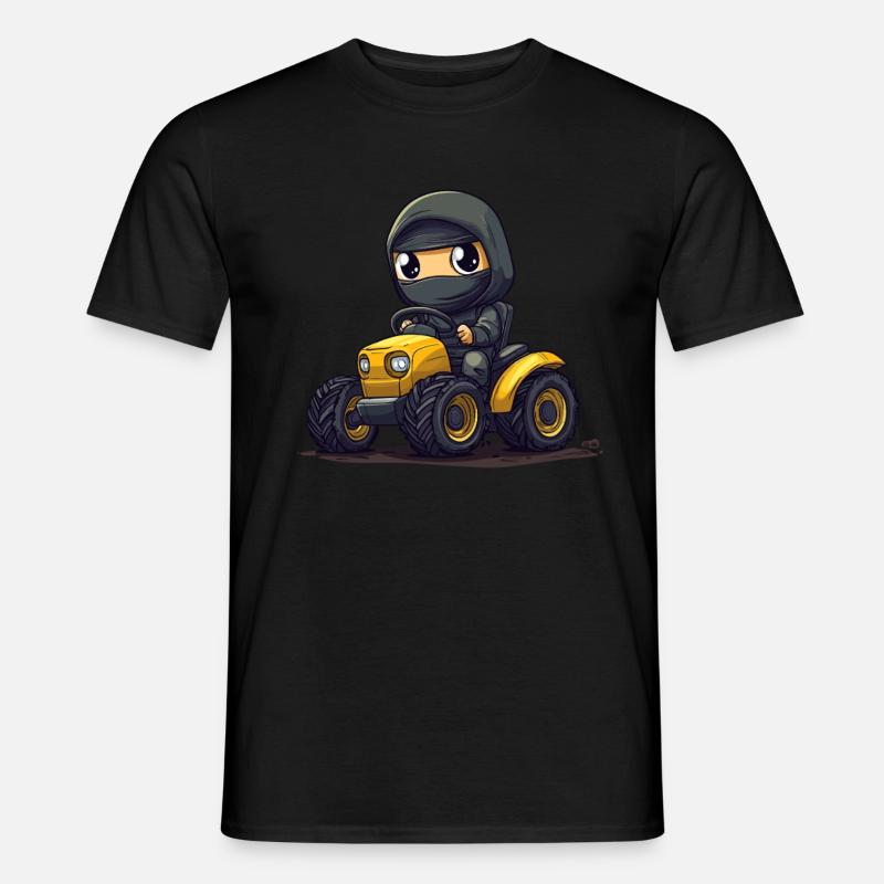 Ninja auf Traktor - Männer T-Shirt - Schwarz