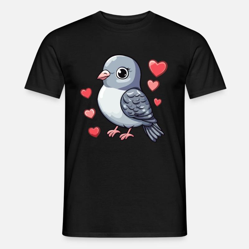 Taube voller Liebe - Männer T-Shirt - Schwarz