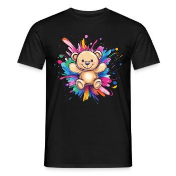 Teddy bear color explosion - Men's T-Shirt - black - Front - AI Model Male 178 light (178cm)