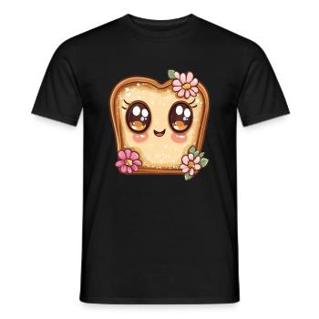 Toast joyeux aux fleurs - T-shirt homme - noir - Devant - AI Model Male 178 light (178cm)