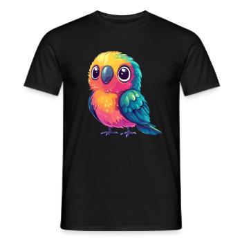 Perroquet coloré câlin - T-shirt homme - noir - Devant - AI Model Male 178 light (178cm)