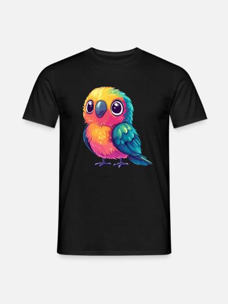 Bunter Papagei knuffig - Mænd T-shirt - sort