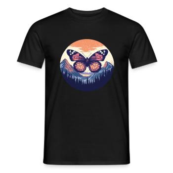 Schmetterling über Bergen - Männer T-Shirt - Schwarz - Vorne - AI Model Male 178 light (178cm)
