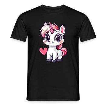 Magical Unicorn Heart - Men's T-Shirt - black - Front - AI Model Male 178 light (178cm)