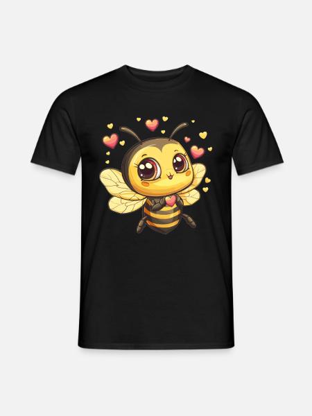 Cœur Abeille Amoureuse - T-shirt homme - noir