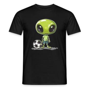 Soccer Alien Buddy - Men's T-Shirt - black - Front - AI Model Male 178 light (178cm)