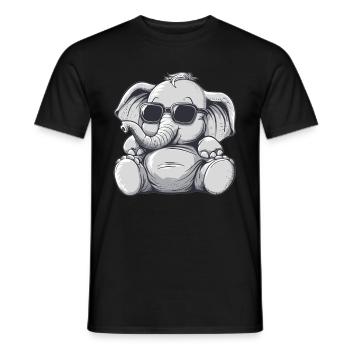 Cooler Elefant mit Sonnenbrille - Männer T-Shirt - Schwarz - Vorne - AI Model Male 178 light (178cm)