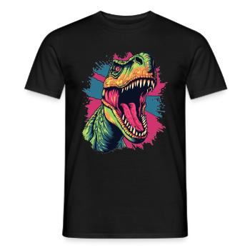 Wilder Dino mit Farbeffekt - Männer T-Shirt - Schwarz - Vorne - AI Model Male 178 light (178cm)