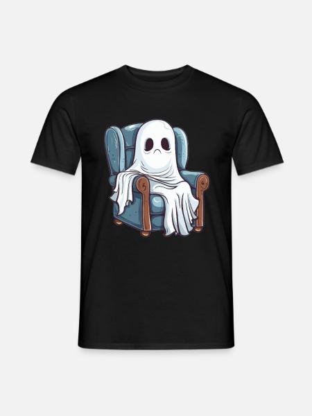 Geist auf Sessel - Männer T-Shirt - Schwarz