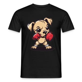 Boxer dog with power - Men's T-Shirt - black - Front - AI Model Male 178 light (178cm)