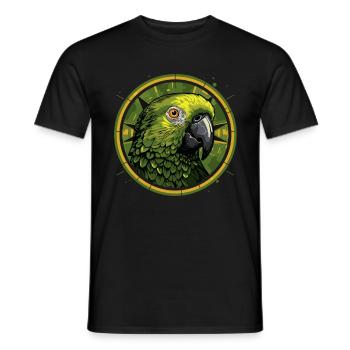 Tête de perroquet vert - T-shirt homme - noir - Devant - AI Model Male 178 light (178cm)