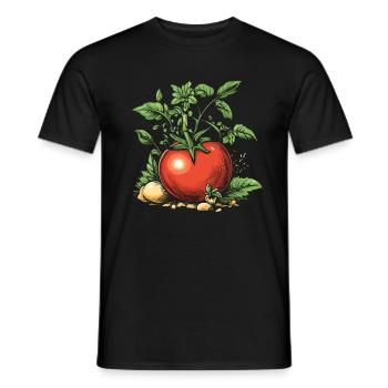 Tomate mit Naturdetails - Männer T-Shirt - Schwarz - Vorne - AI Model Male 178 light (178cm)