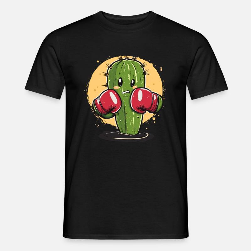 Box-Kaktus mit Power - Männer T-Shirt - Schwarz