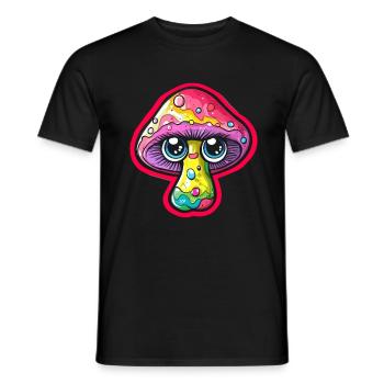 Bunter Pilz mit Augen - Männer T-Shirt - Schwarz - Vorne - AI Model Male 178 light (178cm)