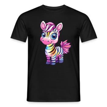 Rainbow Zebra Child Motif - Men's T-Shirt - black - Front - AI Model Male 178 light (178cm)