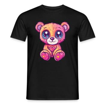 Kuschelbär mit Herz - Männer T-Shirt - Schwarz - Vorne - AI Model Male 178 light (178cm)