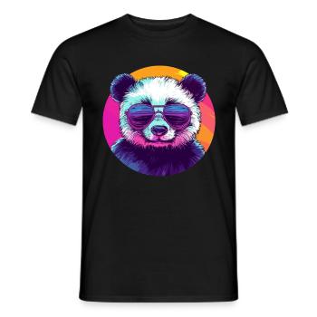 Cool panda with sunglasses - Men's T-Shirt - black - Front - AI Model Male 178 light (178cm)