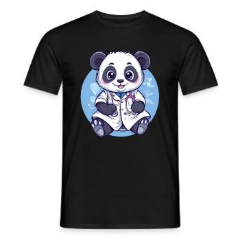Panda Doctor - Men's T-Shirt - black - Front - AI Model Male 178 light (178cm)