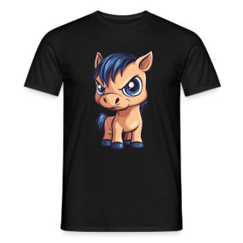 Pony Cartoon - Männer T-Shirt - Schwarz - Vorne - AI Model Male 178 light (178cm)
