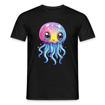 Rainbow jellyfish - Men's T-Shirt - black - Front - AI Model Male 178 light (178cm)