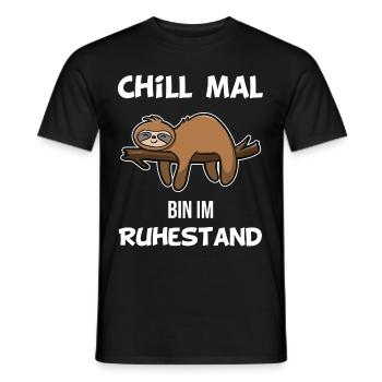 Faultier Rente Geschenk Lustig Geek Renteneintritt - Männer T-Shirt - Schwarz - Vorne - AI Model Male 178 light (178cm)