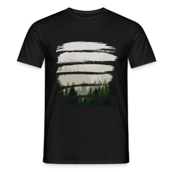 Waldstreifen - Männer T-Shirt - Schwarz - Vorne - AI Model Male 178 light (178cm)