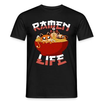 Ramen Kawaii Katzen Japan Essen Anime Geschenk - Männer T-Shirt - Schwarz - Vorne - AI Model Male 178 light (178cm)