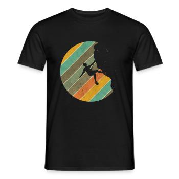 Kletter Retro Wander Berge Karabiner Geschenk - Männer T-Shirt - Schwarz - Vorne - AI Model Male 178 light (178cm)
