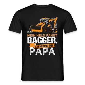 Bagger Bauarbeiter Baumeister Papa Vater Geschenk - Männer T-Shirt - Schwarz - Vorne - AI Model Male 178 light (178cm)