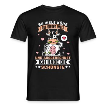 Drôle vache de boeuf sort agriculteur cadeau Geek - T-shirt homme - noir - Devant - AI Model Male 178 light (178cm)
