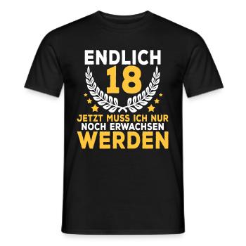 18 Geburtstag Spruch Geburtstagsgeschenk Geschenk - Männer T-Shirt - Schwarz - Vorne - AI Model Male 178 light (178cm)